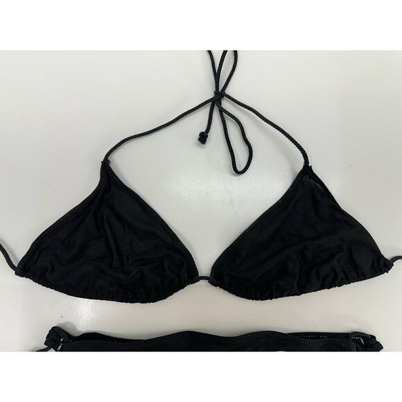 Naturana Womens Swimsuit Bikini EUR Size 44 Black Vintage Two Piece Triangle - Picture 3 of 13